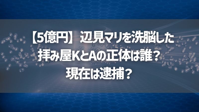 【5億円】辺見マリを洗脳した拝み屋KとAの正体は誰？現在は逮捕？