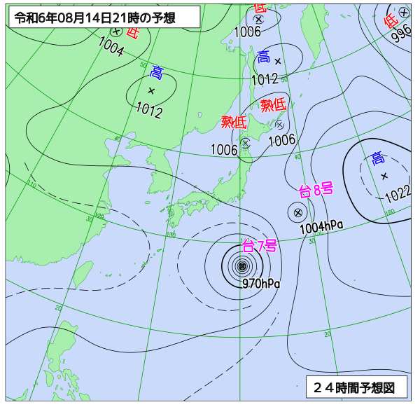 8月14日21時予想