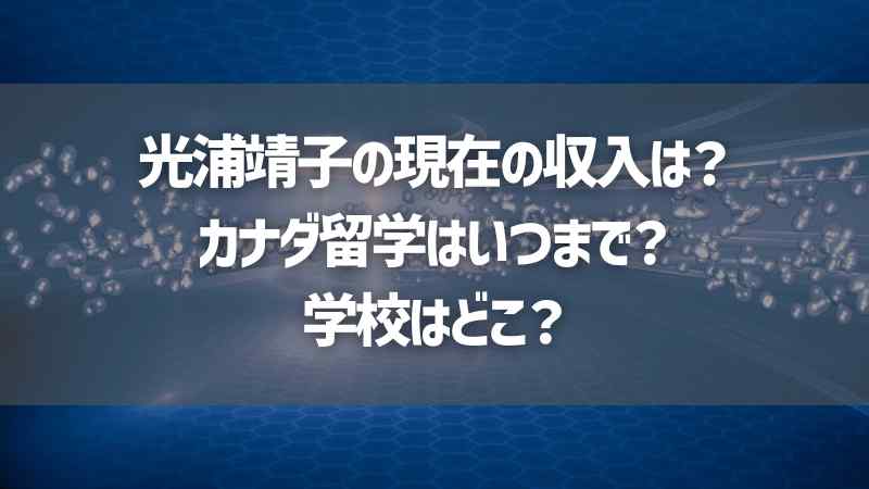 光浦靖子の現在の収入は？カナダ留学はいつまで？学校はどこ？