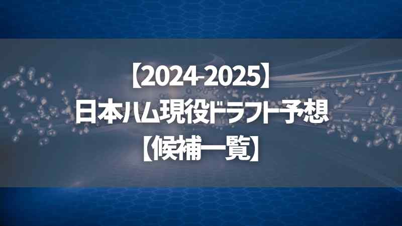 【2024-2025】日本ハム現役ドラフト予想【候補一覧】